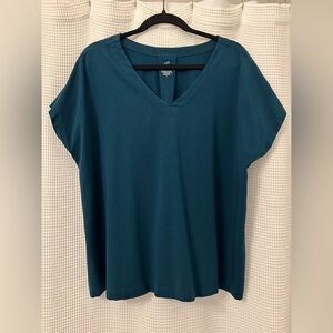 J. Jill Women's Teal V-Neck Top